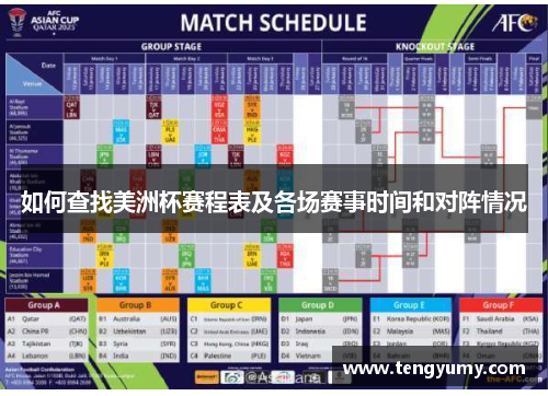 如何查找美洲杯赛程表及各场赛事时间和对阵情况