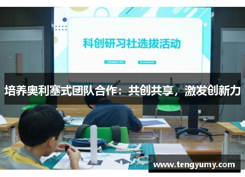 培养奥利塞式团队合作：共创共享，激发创新力