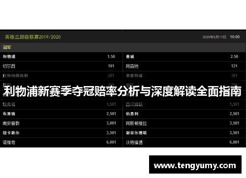 利物浦新赛季夺冠赔率分析与深度解读全面指南